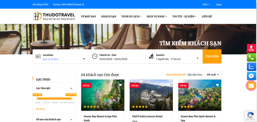 dat phong khach san - thudotravel